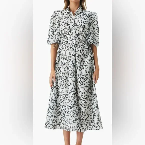 Abstract Cutout Midi Shirtdress - Picture 4 of 12